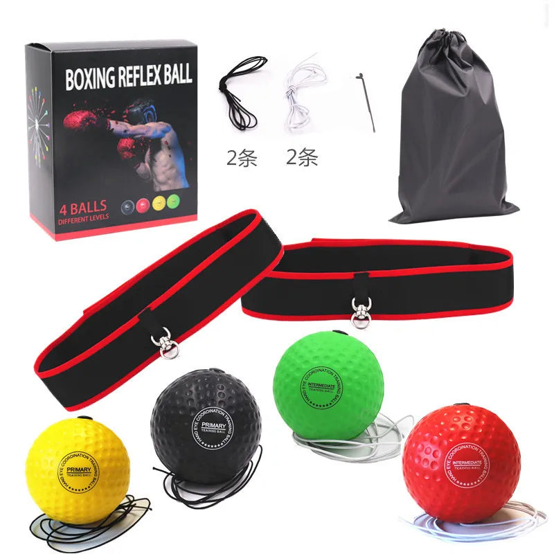 New Product Boxing Reflex Balls Set with Headband Boxing Reflex Ball Speed Training Reaction Reflex Ball
