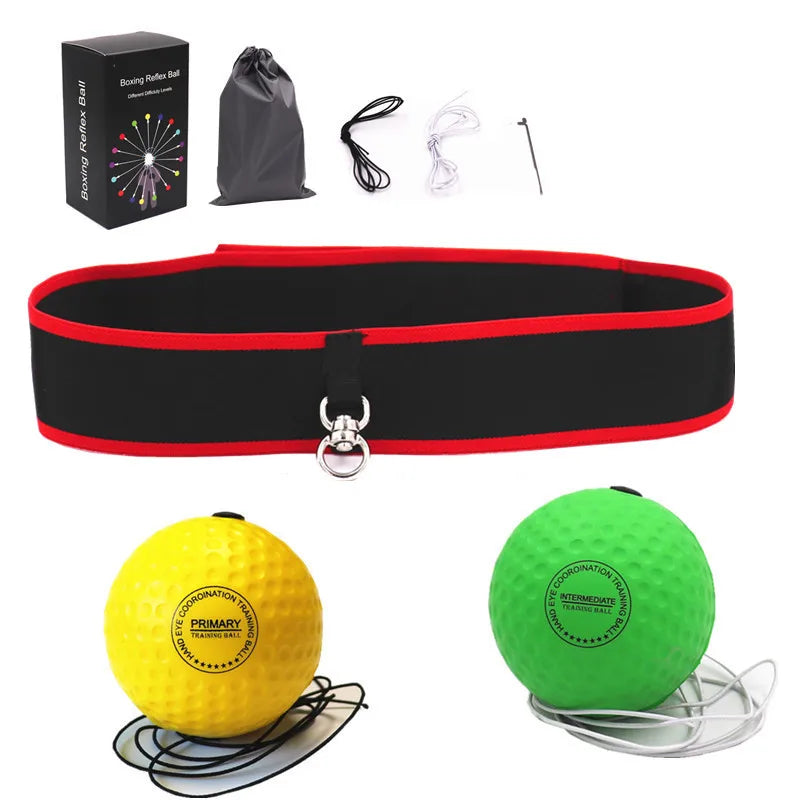 New Product Boxing Reflex Balls Set with Headband Boxing Reflex Ball Speed Training Reaction Reflex Ball