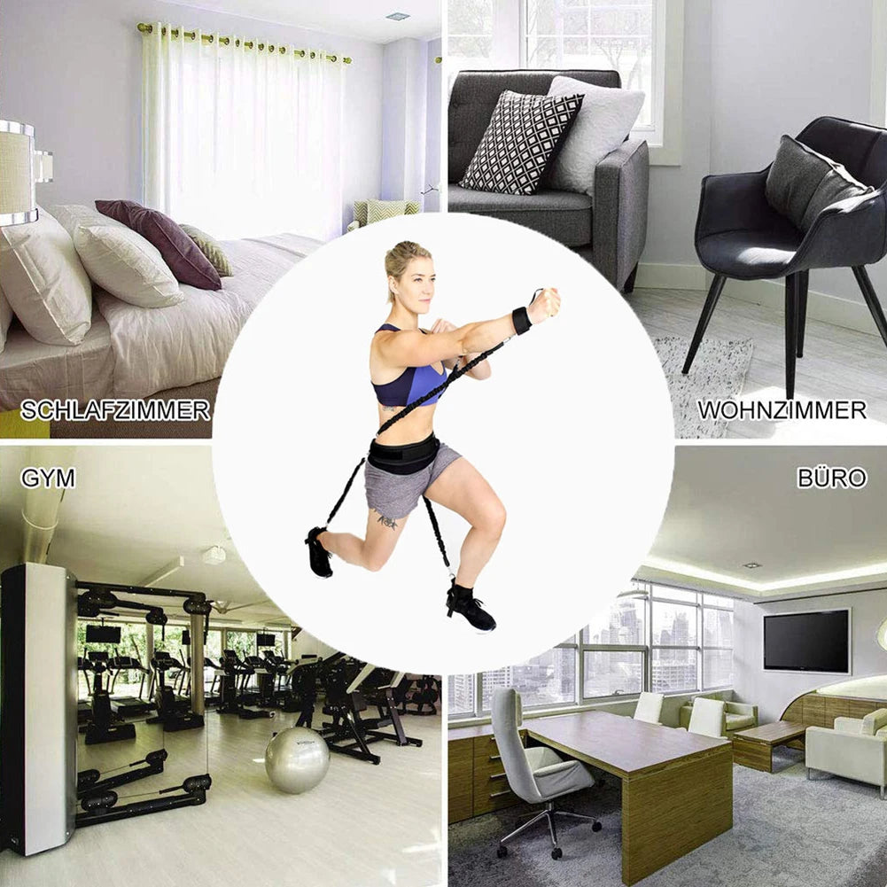 Fitness Boxing Training Resistance Band Set Stretching Strap Exercise Belt For Boxing Basketball Jump Strength Training