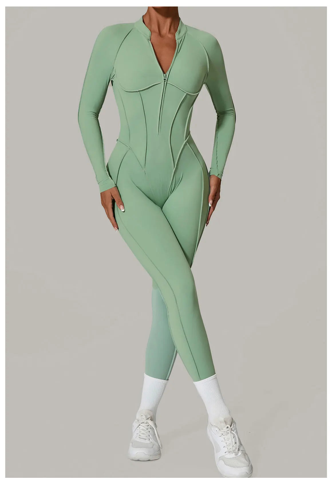 Costume de yoga Ensemble de gymnastique Femmes Entraînement Vêtements de sport Fitness Combinaison de sport à manches longues Femmes Push Up Vêtements d’entraînement féminins Bodysuits
