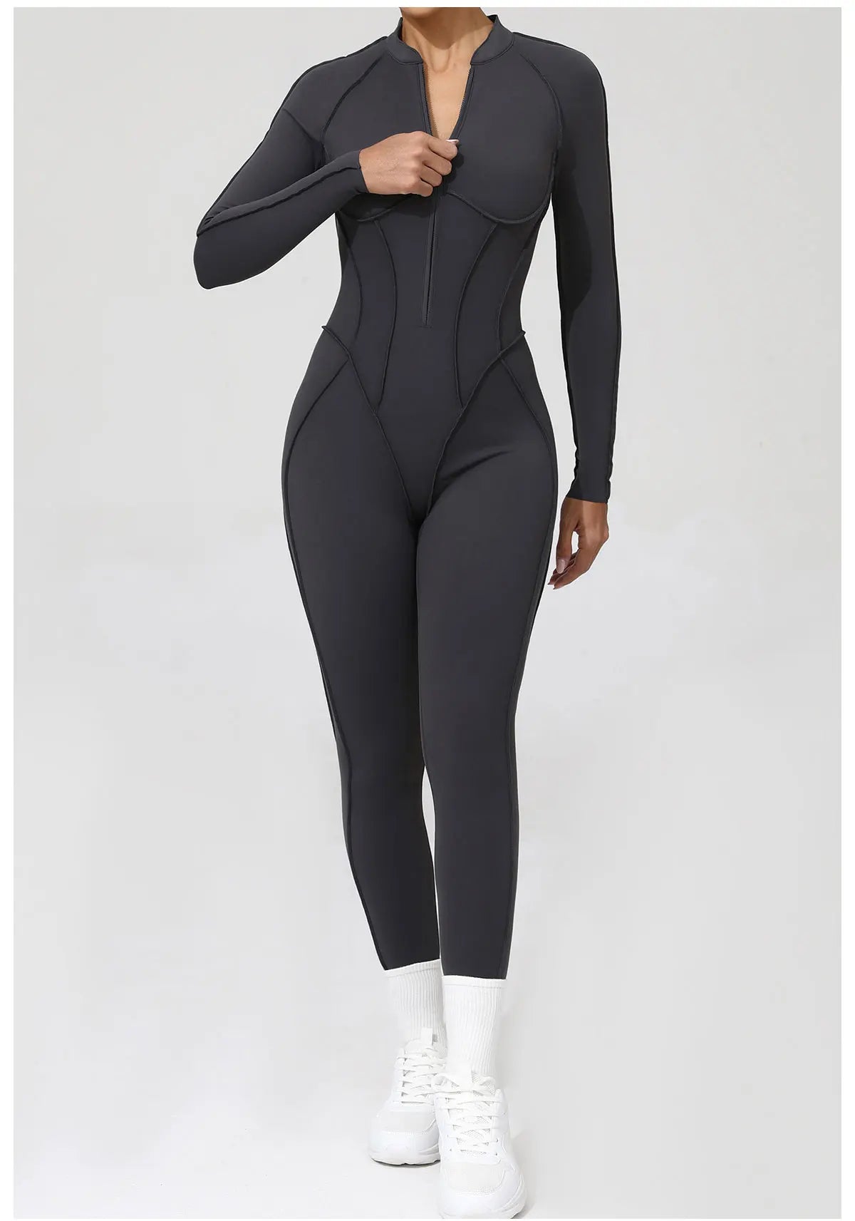 Costume de yoga Ensemble de gymnastique Femmes Entraînement Vêtements de sport Fitness Combinaison de sport à manches longues Femmes Push Up Vêtements d’entraînement féminins Bodysuits