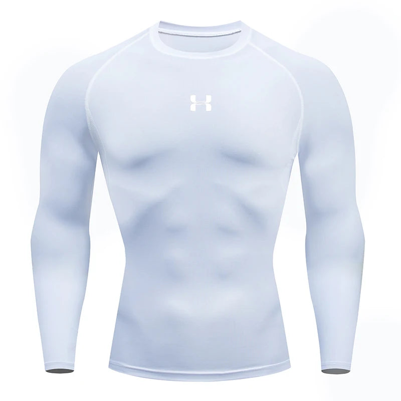 T-shirt de compression de course pour hommes à manches longues / T-shirts de sport Gym Fitness Sweat-shirt Homme