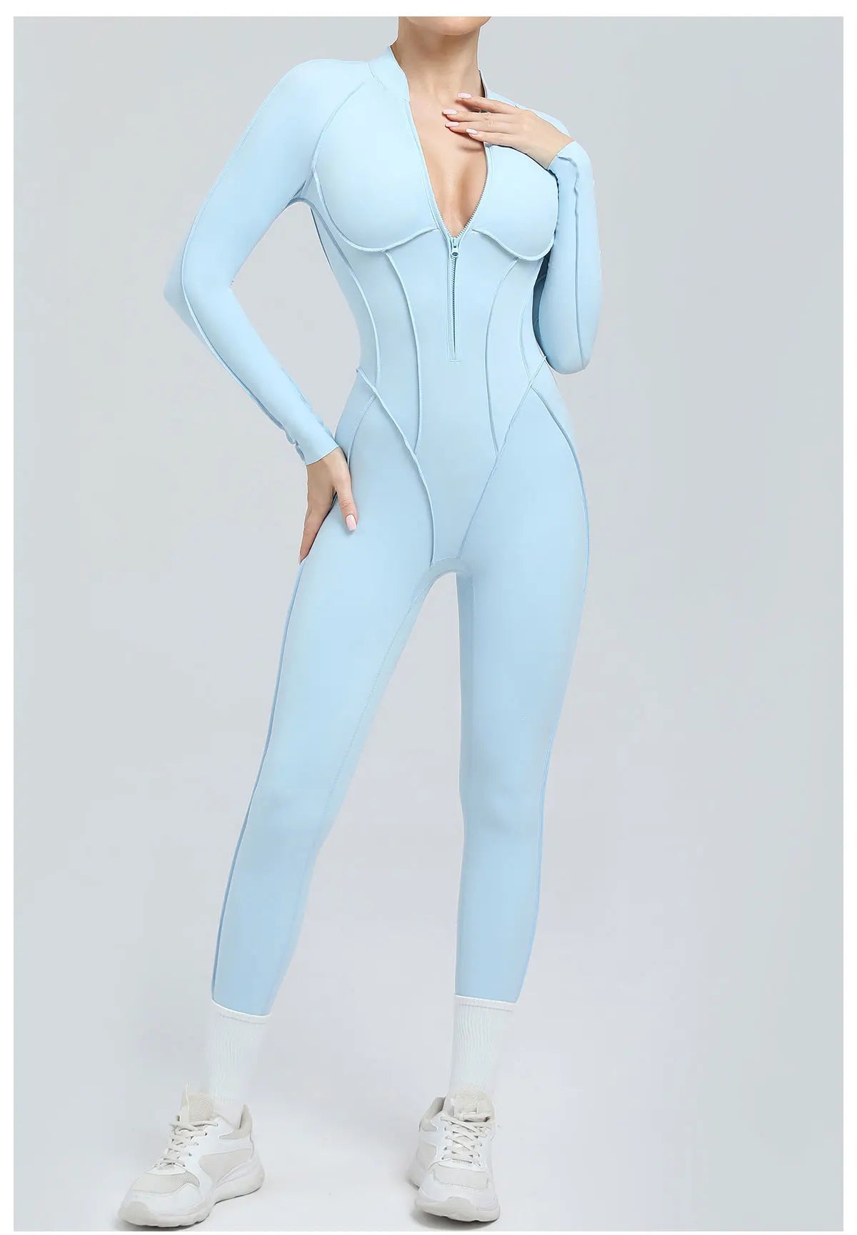 Costume de yoga Ensemble de gymnastique Femmes Entraînement Vêtements de sport Fitness Combinaison de sport à manches longues Femmes Push Up Vêtements d’entraînement féminins Bodysuits