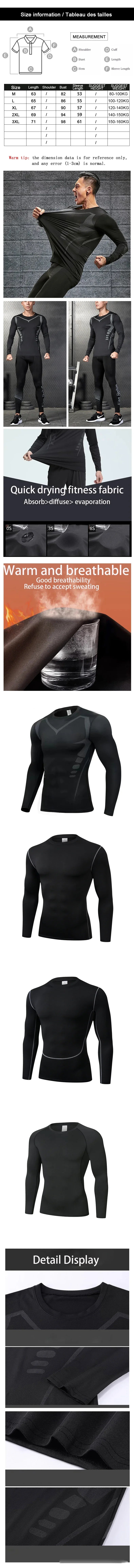 Men's T-shirt Men Running Sport T Shirt Men Compression Fitness Tops Tee Quick DryTight Training Gym Sport Running Shirts Jersey