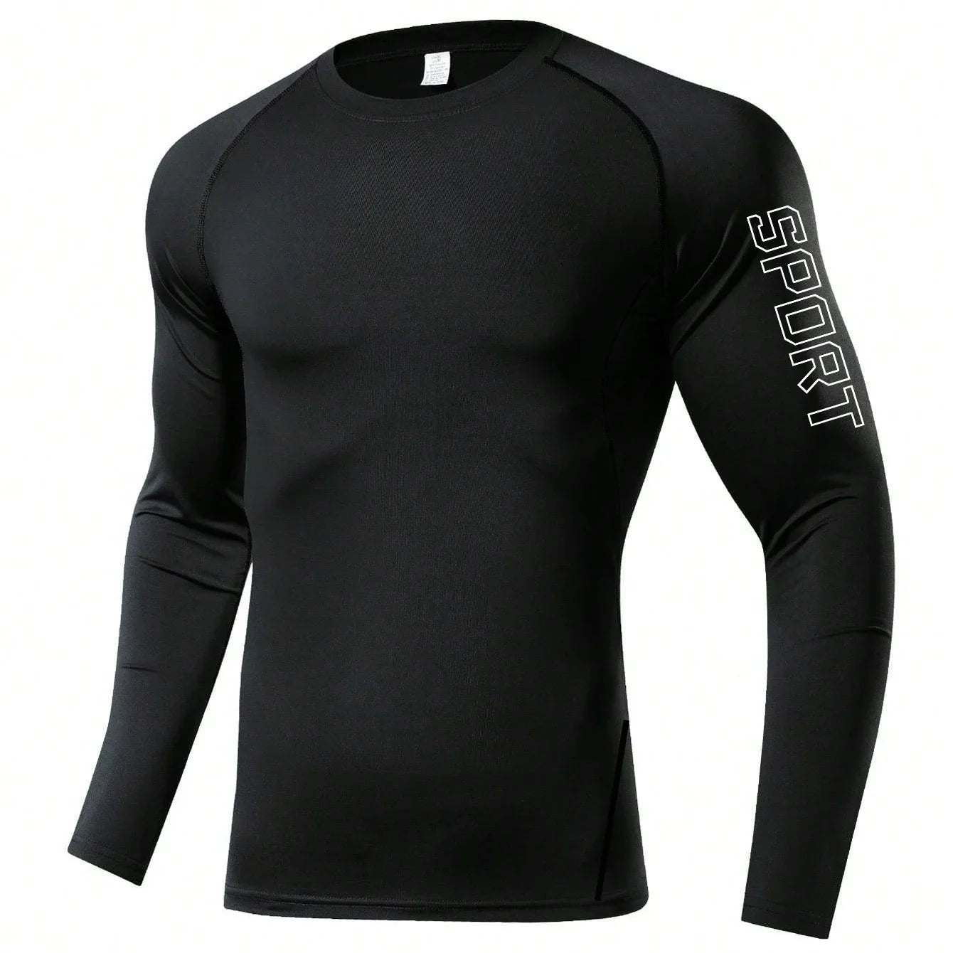 T-shirt à manches longues de compression pour hommes/T-shirt de fitness noir Homme /Top Protection solaire