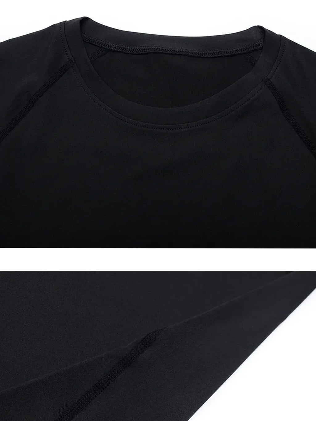 T-shirt à manches longues de compression pour hommes/T-shirt de fitness noir Homme /Top Protection solaire