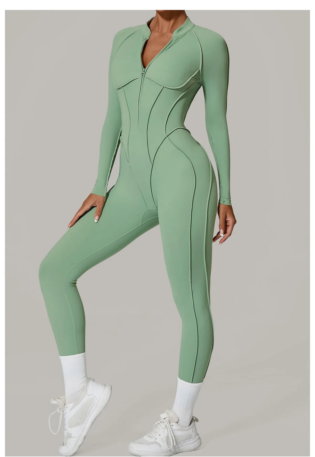 Costume de yoga Ensemble de gymnastique Femmes Entraînement Vêtements de sport Fitness Combinaison de sport à manches longues Femmes Push Up Vêtements d’entraînement féminins Bodysuits