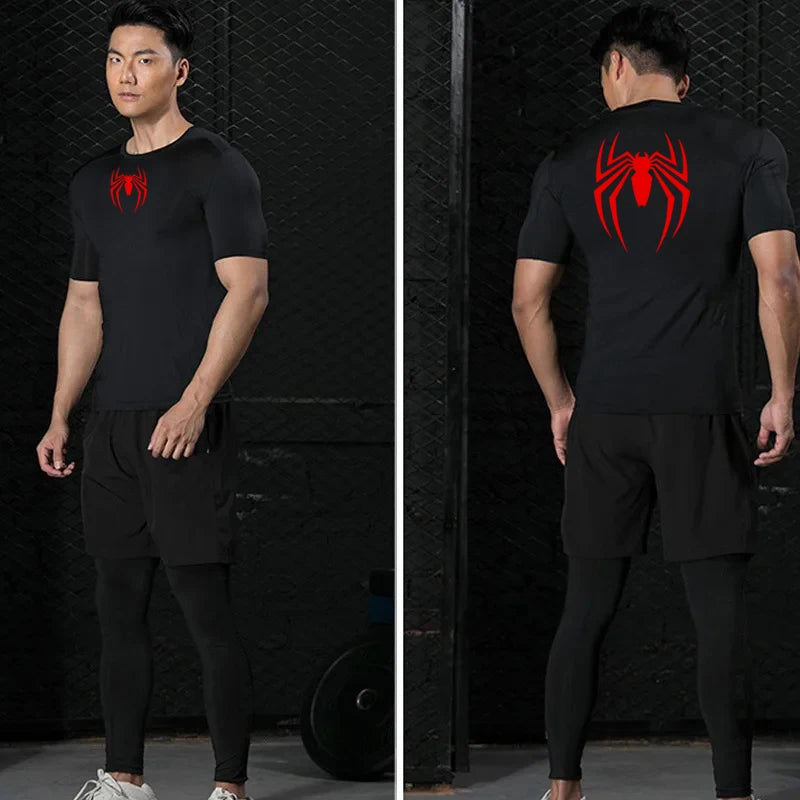 Men Running Compression T-shirt Short Sleeve Sport Tees Gym Fitness Sweatshirt Male Jogging Tracksuit Homme Athletic Shirt Tops