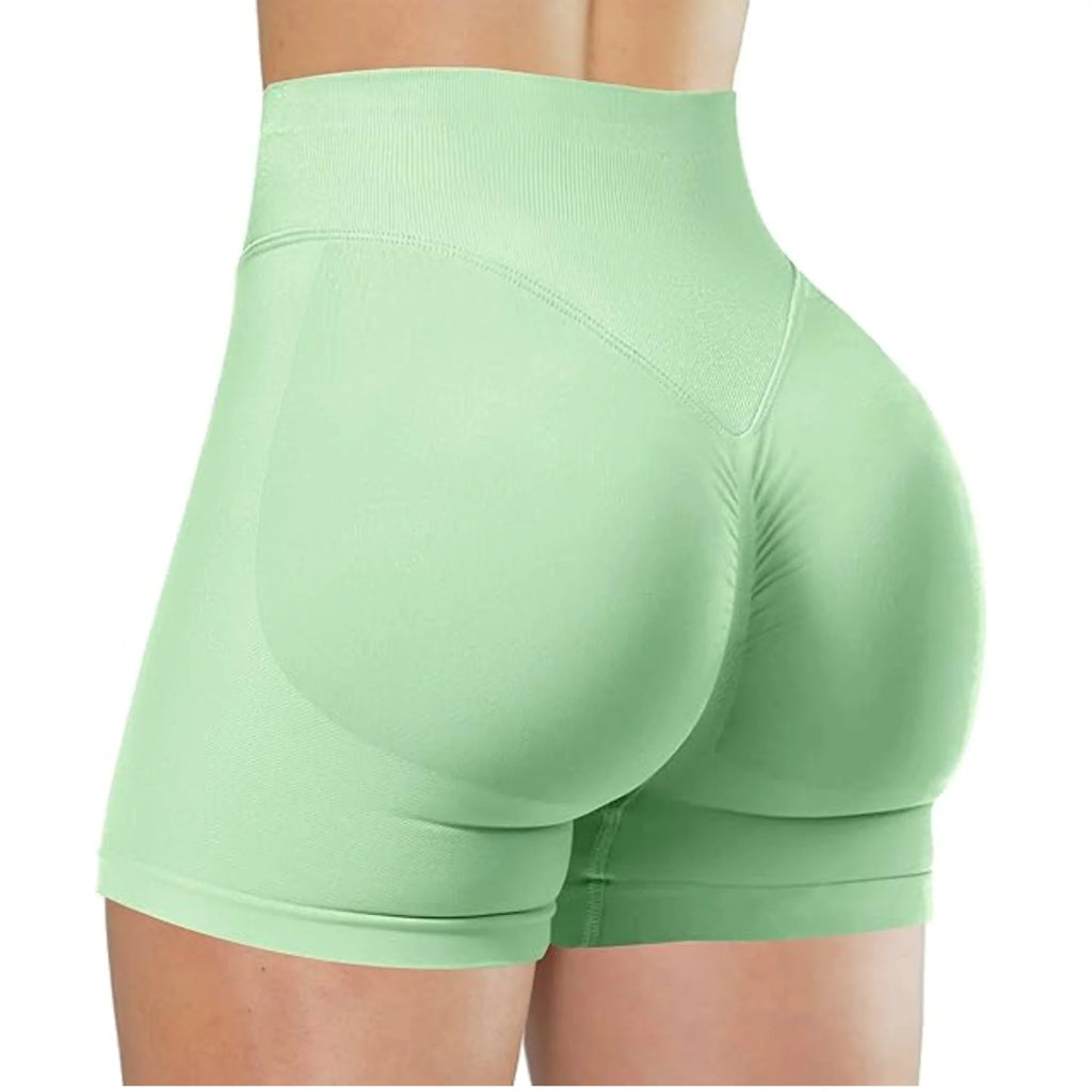 Short de yoga taille haute d’été Pantalon de fitness de course à la mode et sexy Leggings de yoga de couleur unie