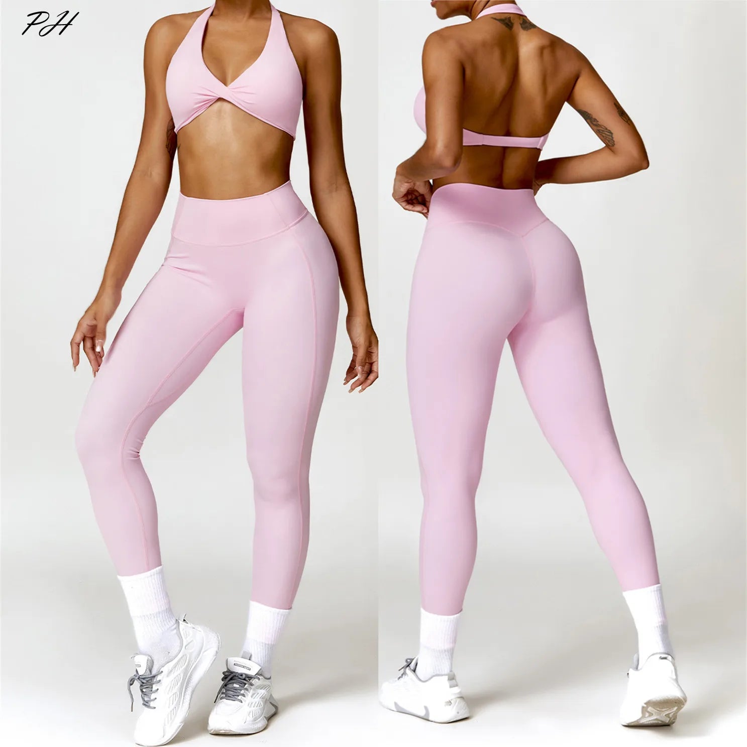 2PCS Yoga Set Nude Feeling Workout Sets Femmes Survêtement Gym Push Up Fitness Running Workout Sportwear Sport Bra Leggings Costume