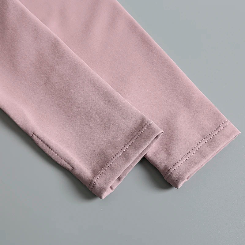 Nouveau yoga vêtements dames manteau rond haut élastique lâche exercice yoga fitness manches longues col debout hauts de yoga