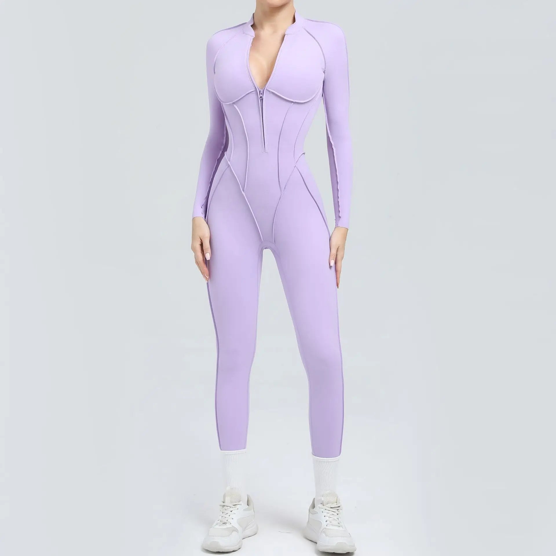 Costume de yoga Ensemble de gymnastique Femmes Entraînement Vêtements de sport Fitness Combinaison de sport à manches longues Femmes Push Up Vêtements d’entraînement féminins Bodysuits