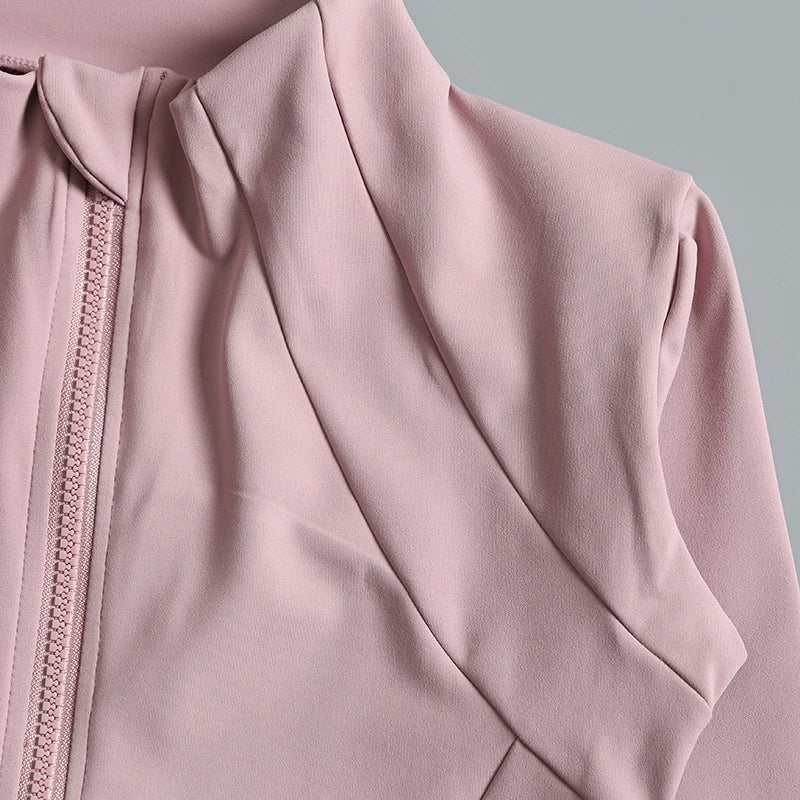 Nouveau yoga vêtements dames manteau rond haut élastique lâche exercice yoga fitness manches longues col debout hauts de yoga