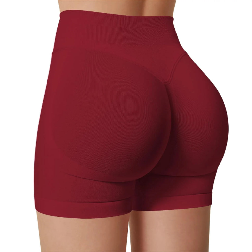 Short de yoga taille haute d’été Pantalon de fitness de course à la mode et sexy Leggings de yoga de couleur unie