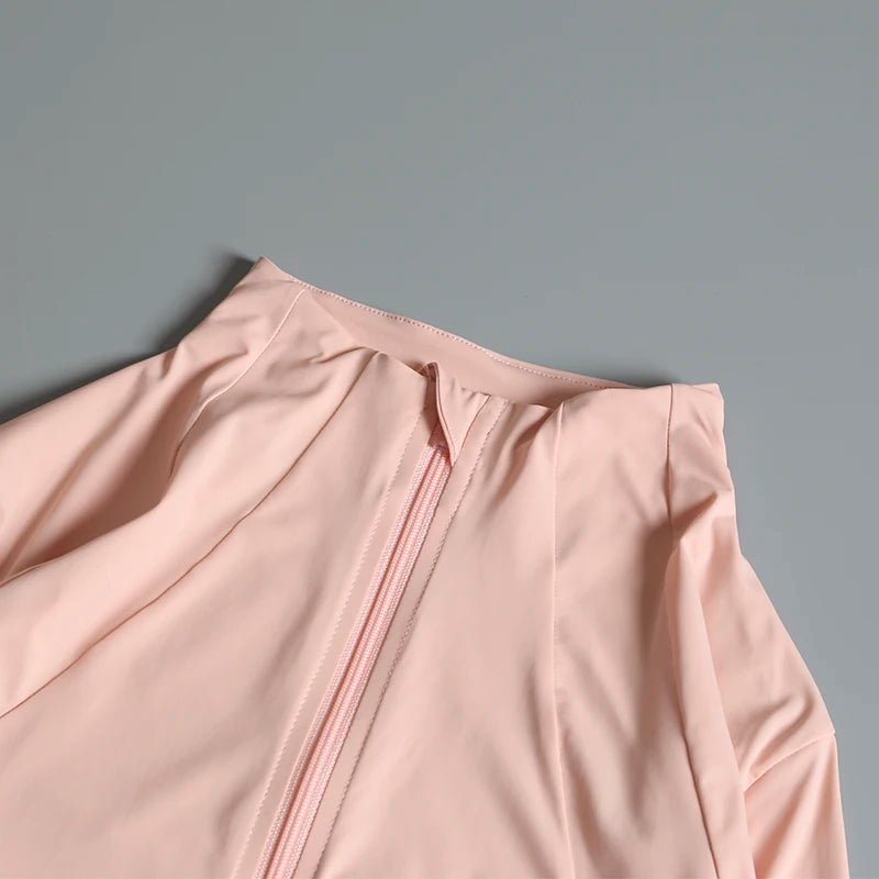 Nouveau yoga vêtements dames manteau rond haut élastique lâche exercice yoga fitness manches longues col debout hauts de yoga