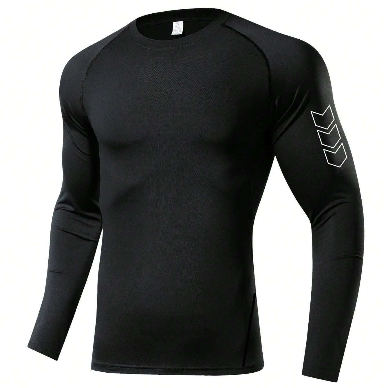 T-shirt à manches longues de compression pour hommes/T-shirt de fitness noir Homme /Top Protection solaire