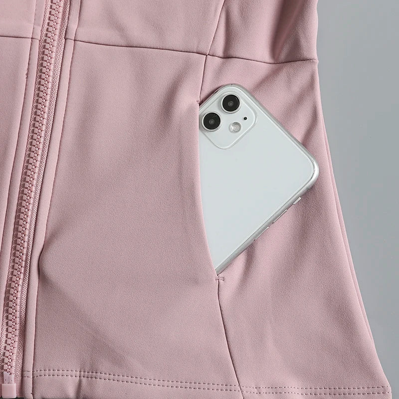 Nouveau yoga vêtements dames manteau rond haut élastique lâche exercice yoga fitness manches longues col debout hauts de yoga