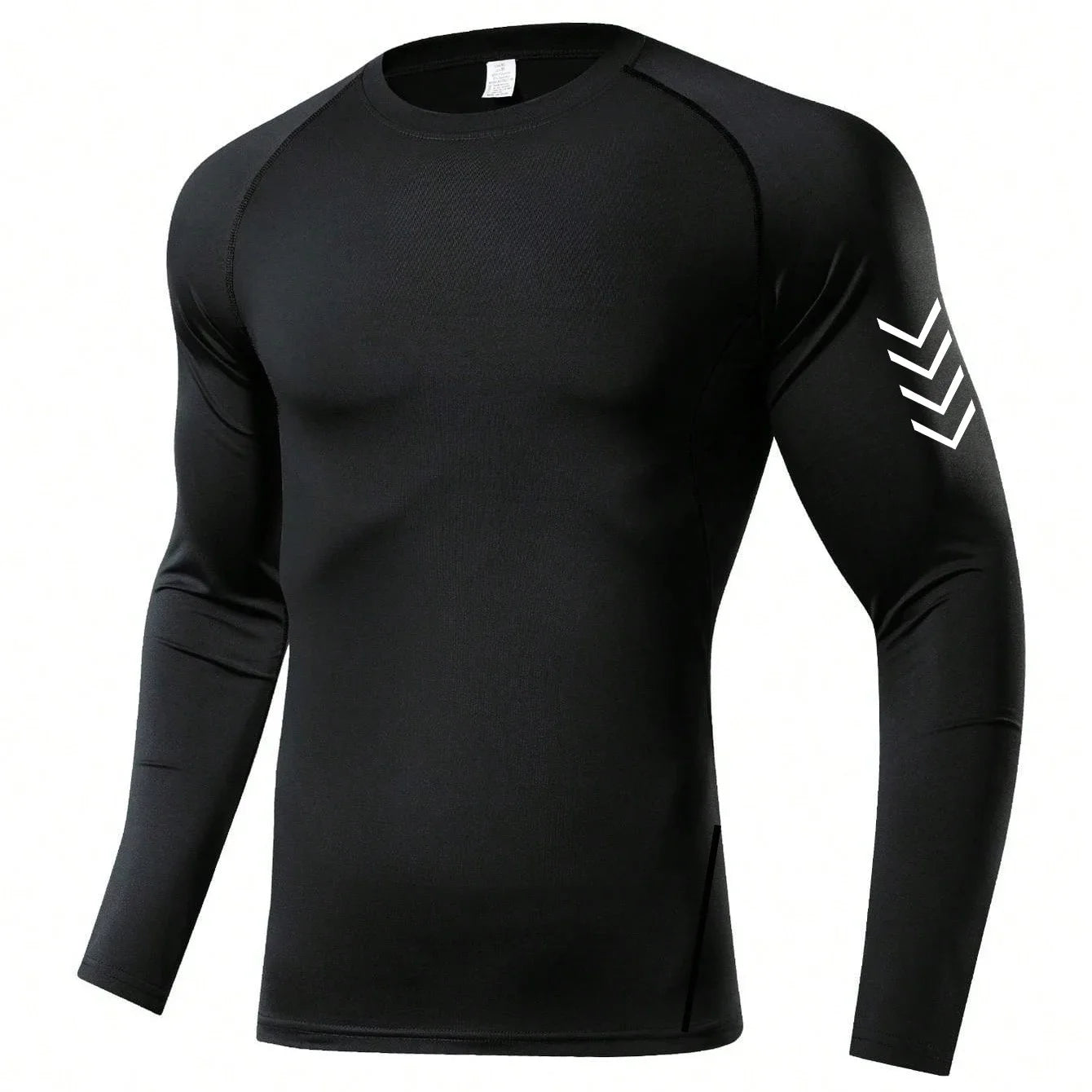 T-shirt à manches longues de compression pour hommes/T-shirt de fitness noir Homme /Top Protection solaire