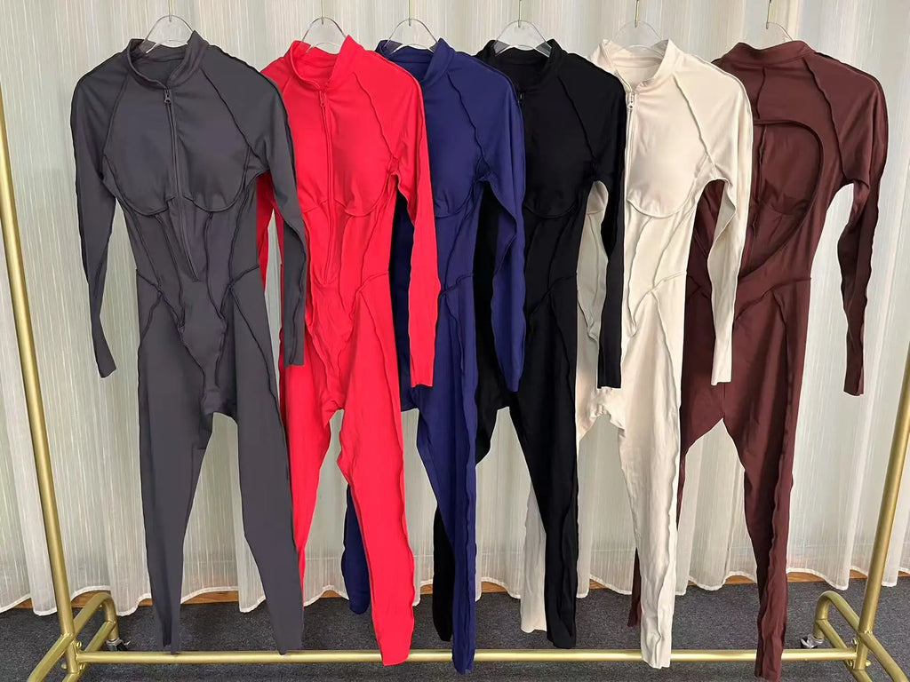Costume de yoga Ensemble de gymnastique Femmes Entraînement Vêtements de sport Fitness Combinaison de sport à manches longues Femmes Push Up Vêtements d’entraînement féminins Bodysuits
