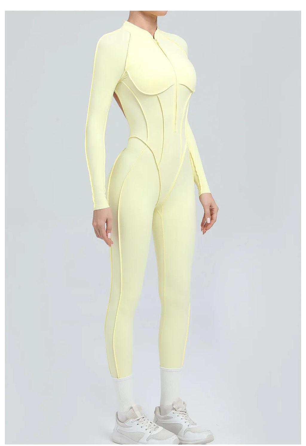 Costume de yoga Ensemble de gymnastique Femmes Entraînement Vêtements de sport Fitness Combinaison de sport à manches longues Femmes Push Up Vêtements d’entraînement féminins Bodysuits