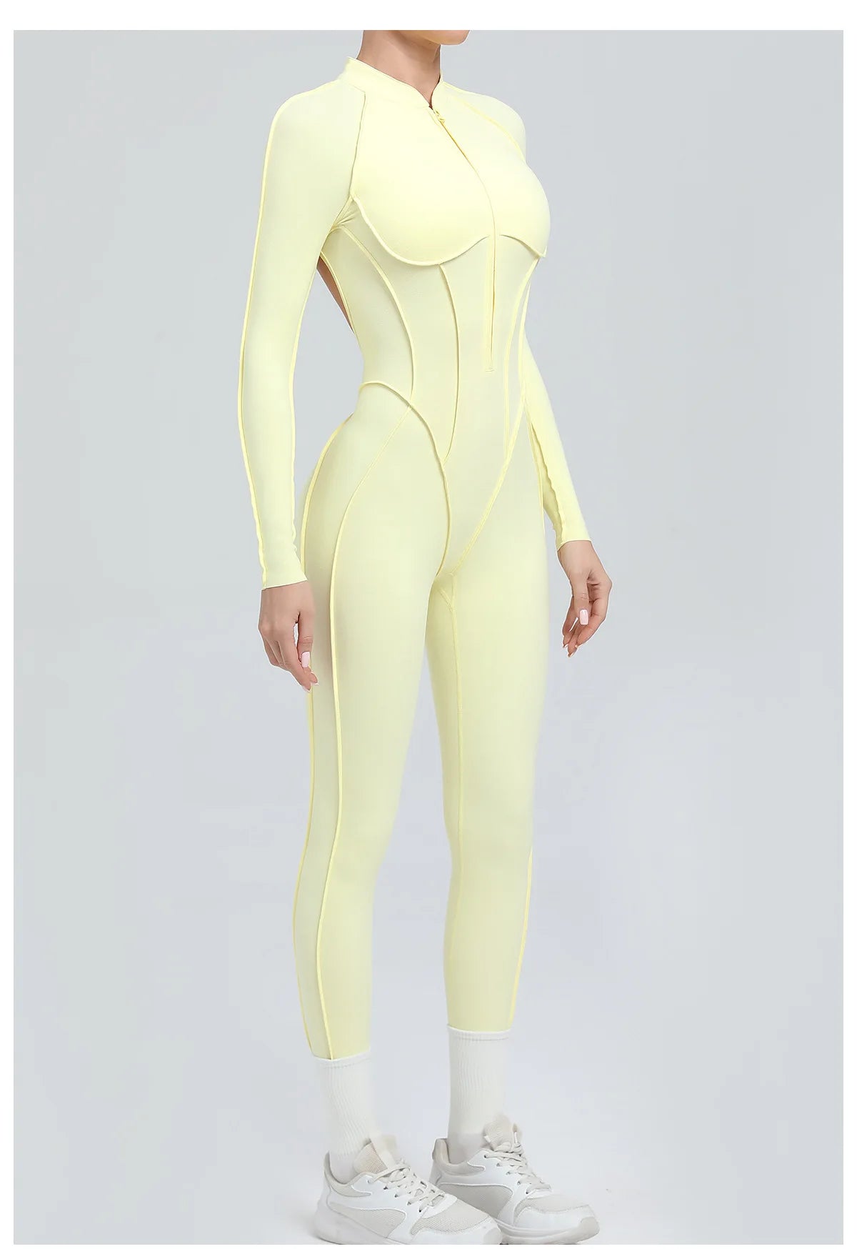 Costume de yoga Ensemble de gymnastique Femmes Entraînement Vêtements de sport Fitness Combinaison de sport à manches longues Femmes Push Up Vêtements d’entraînement féminins Bodysuits