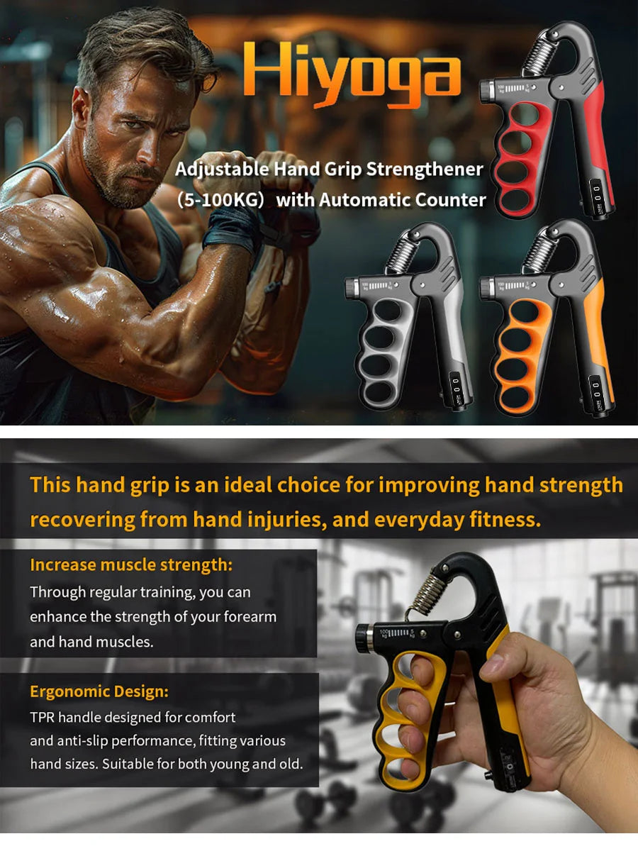 Hand Grips Strengthener, Grip Strengthener with Counter, Forearm Exerciser, Grip Strength Trainer,Adjustable Hand Gripper