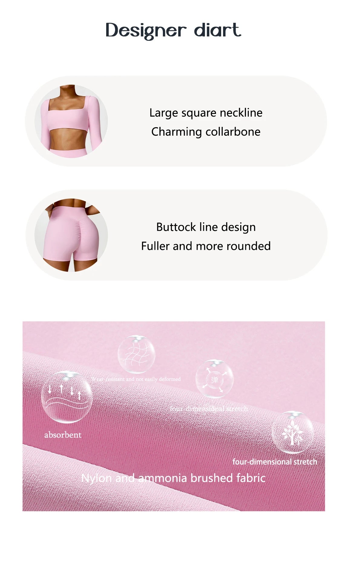 2PCS Costume de yoga Ensemble de sport Femmes Ensemble de gym à séchage rapide Femmes Survêtement Running Workout Chemise de sport à manches longues Vêtements de yoga