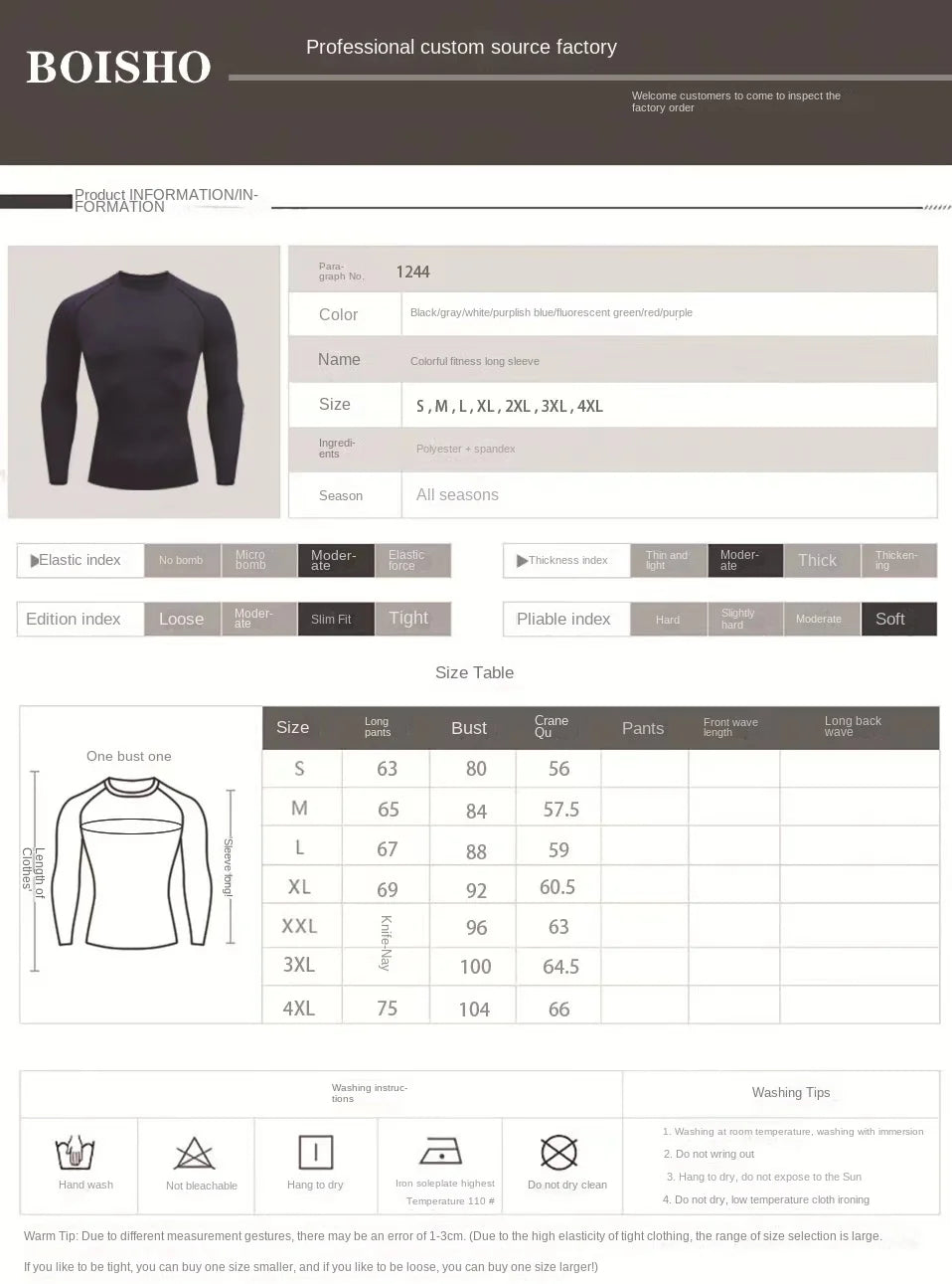 T-shirt de compression de course pour hommes à manches longues / T-shirts de sport Gym Fitness Sweat-shirt Homme