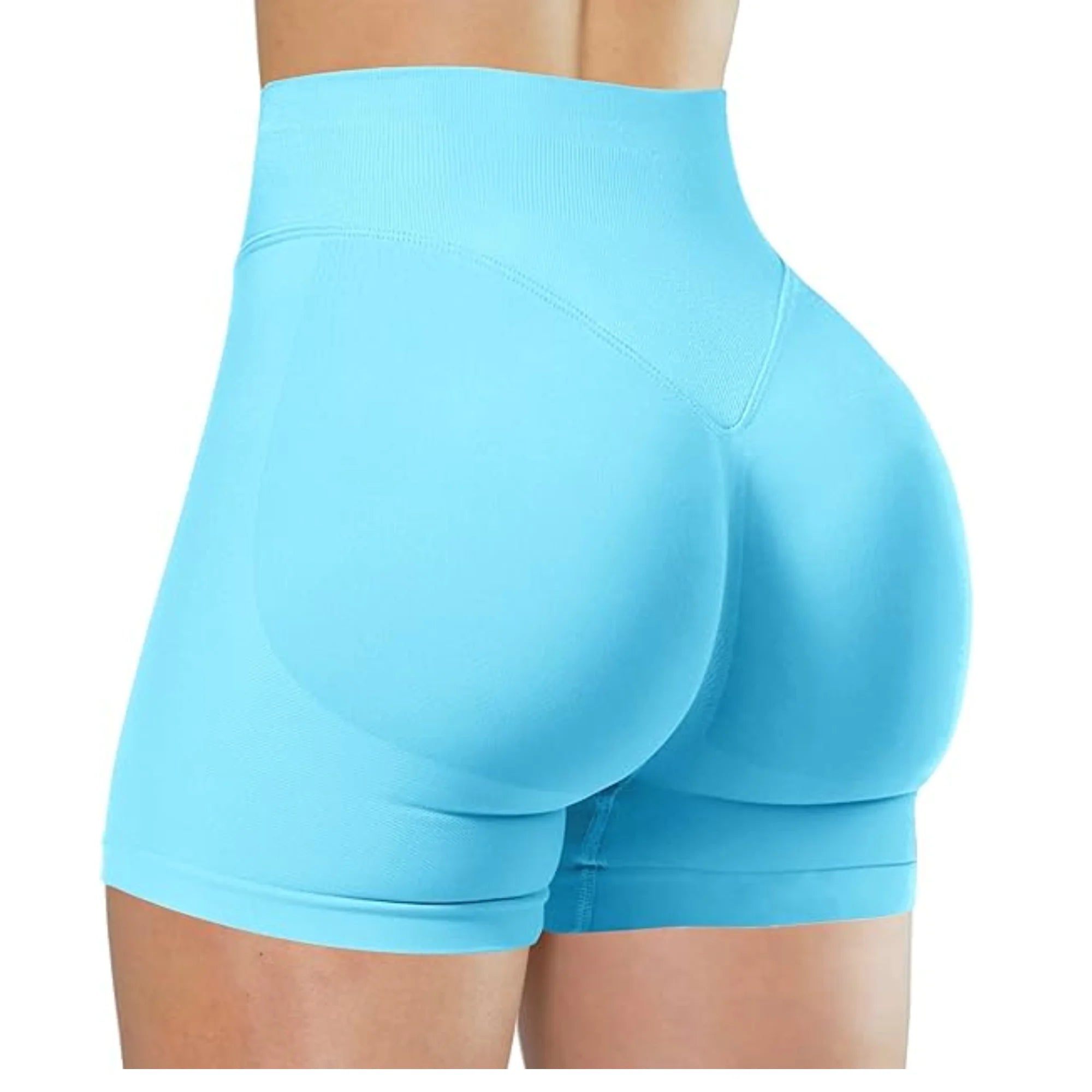 Short de yoga taille haute d’été Pantalon de fitness de course à la mode et sexy Leggings de yoga de couleur unie