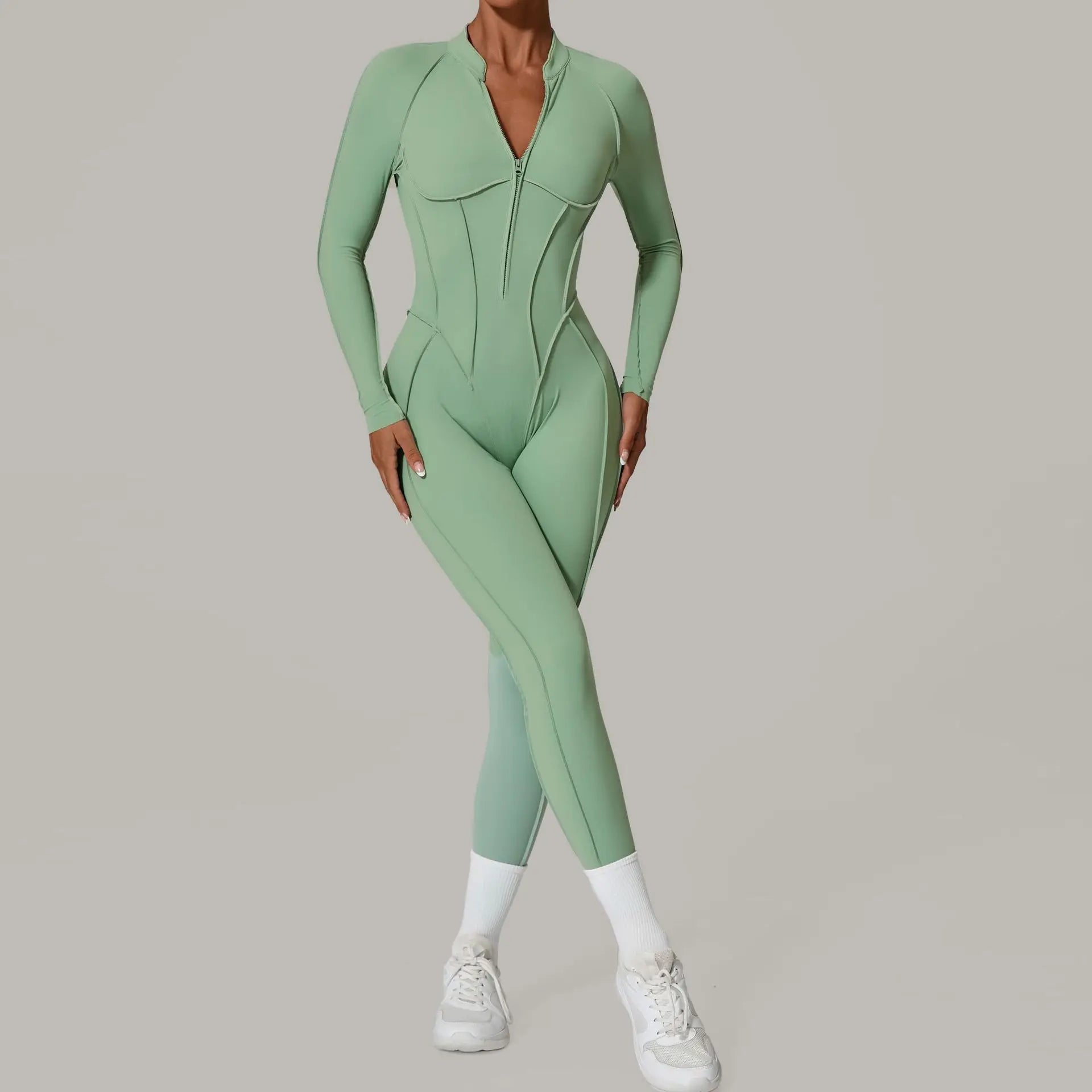 Costume de yoga Ensemble de gymnastique Femmes Entraînement Vêtements de sport Fitness Combinaison de sport à manches longues Femmes Push Up Vêtements d’entraînement féminins Bodysuits
