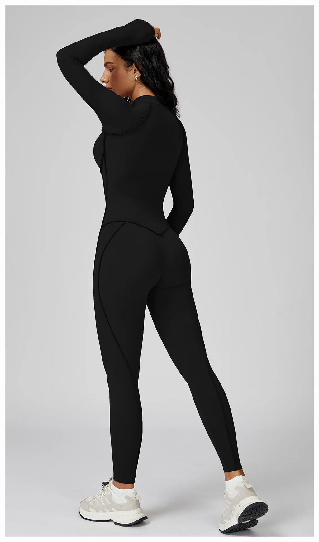 Body de yoga à manches longues survêtements pour femmes Combinaisons zippées de gym Entraînement sportif Haute intensité Fitness Collants une pièce Costume
