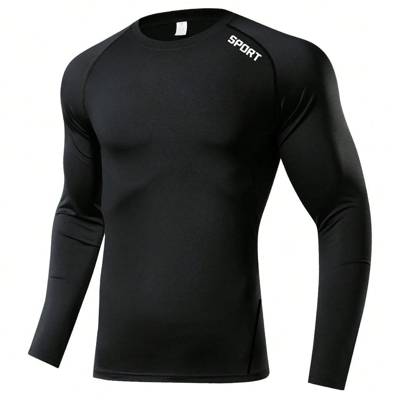T-shirt à manches longues de compression pour hommes/T-shirt de fitness noir Homme /Top Protection solaire