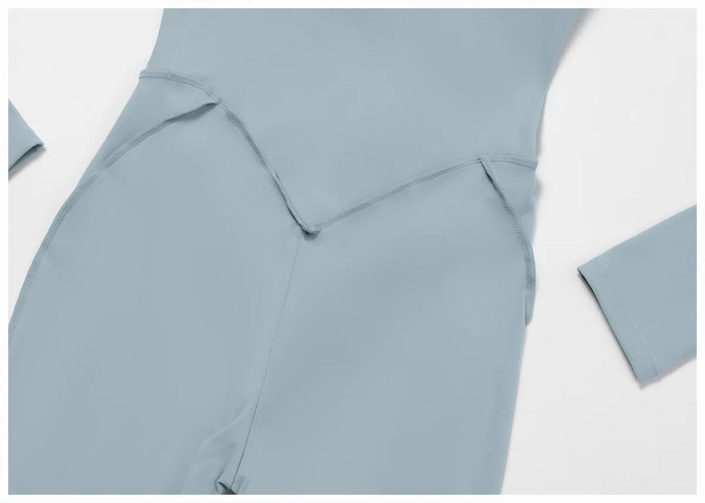 Body de yoga à manches longues survêtements pour femmes Combinaisons zippées de gym Entraînement sportif Haute intensité Fitness Collants une pièce Costume