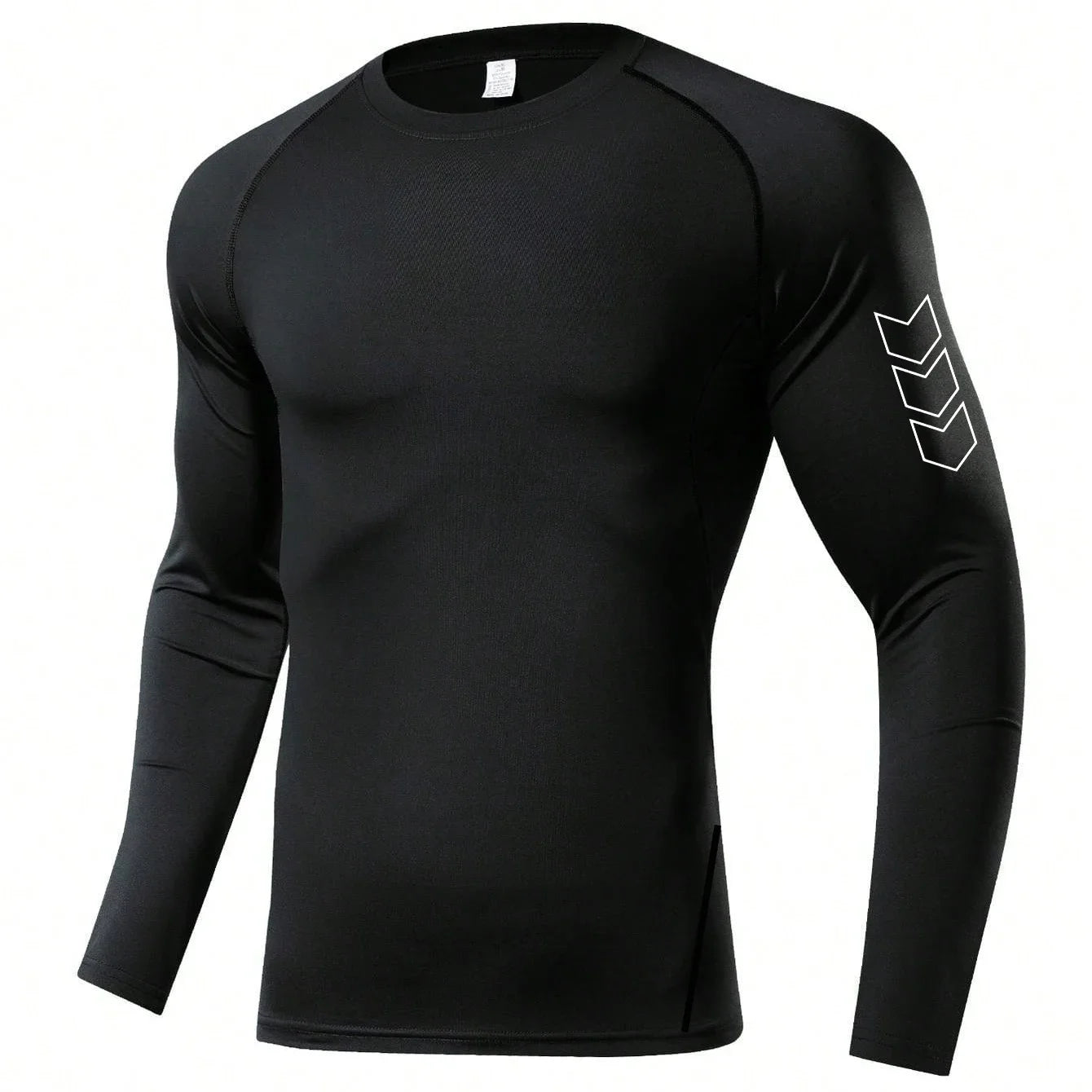 T-shirt à manches longues de compression pour hommes/T-shirt de fitness noir Homme /Top Protection solaire