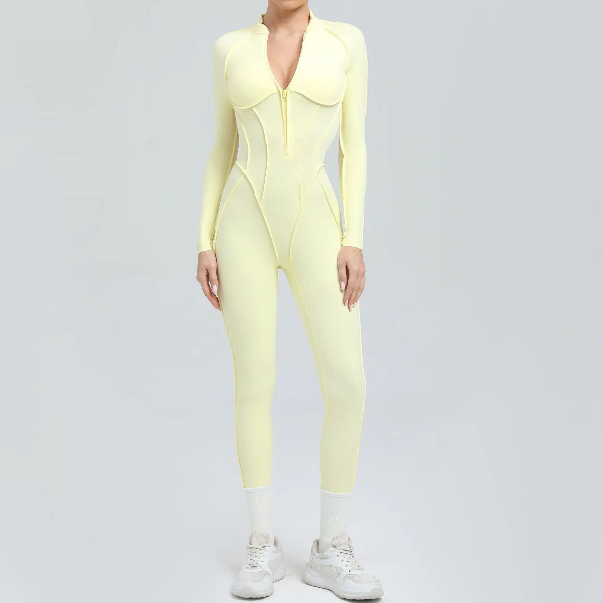 Costume de yoga Ensemble de gymnastique Femmes Entraînement Vêtements de sport Fitness Combinaison de sport à manches longues Femmes Push Up Vêtements d’entraînement féminins Bodysuits