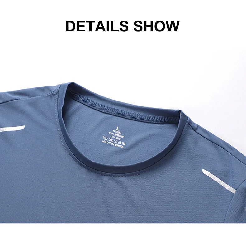 CHRLCK T-shirts de course à séchage rapide pour hommes / T-shirts de randonnée respirants