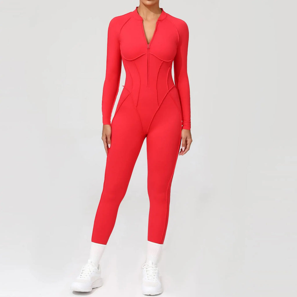 Costume de yoga Ensemble de gymnastique Femmes Entraînement Vêtements de sport Fitness Combinaison de sport à manches longues Femmes Push Up Vêtements d’entraînement féminins Bodysuits