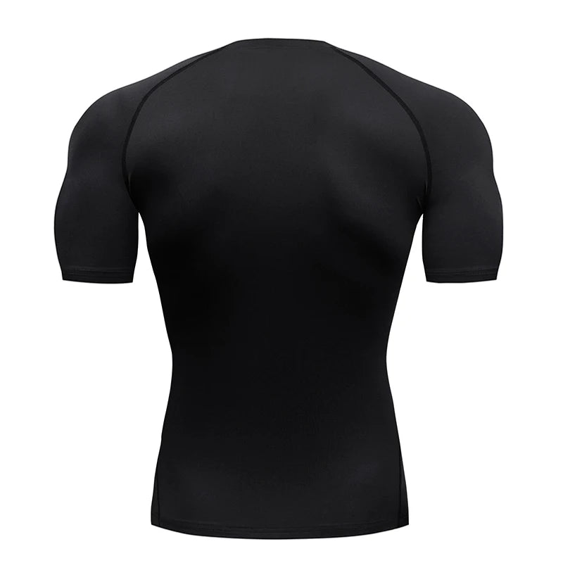 Gym Compression T-shirt Summer Sport Run Top T-shirt Men Fitness Workout Quick Dry Jogging Short Sleeves Tees Shirt Men Clothing