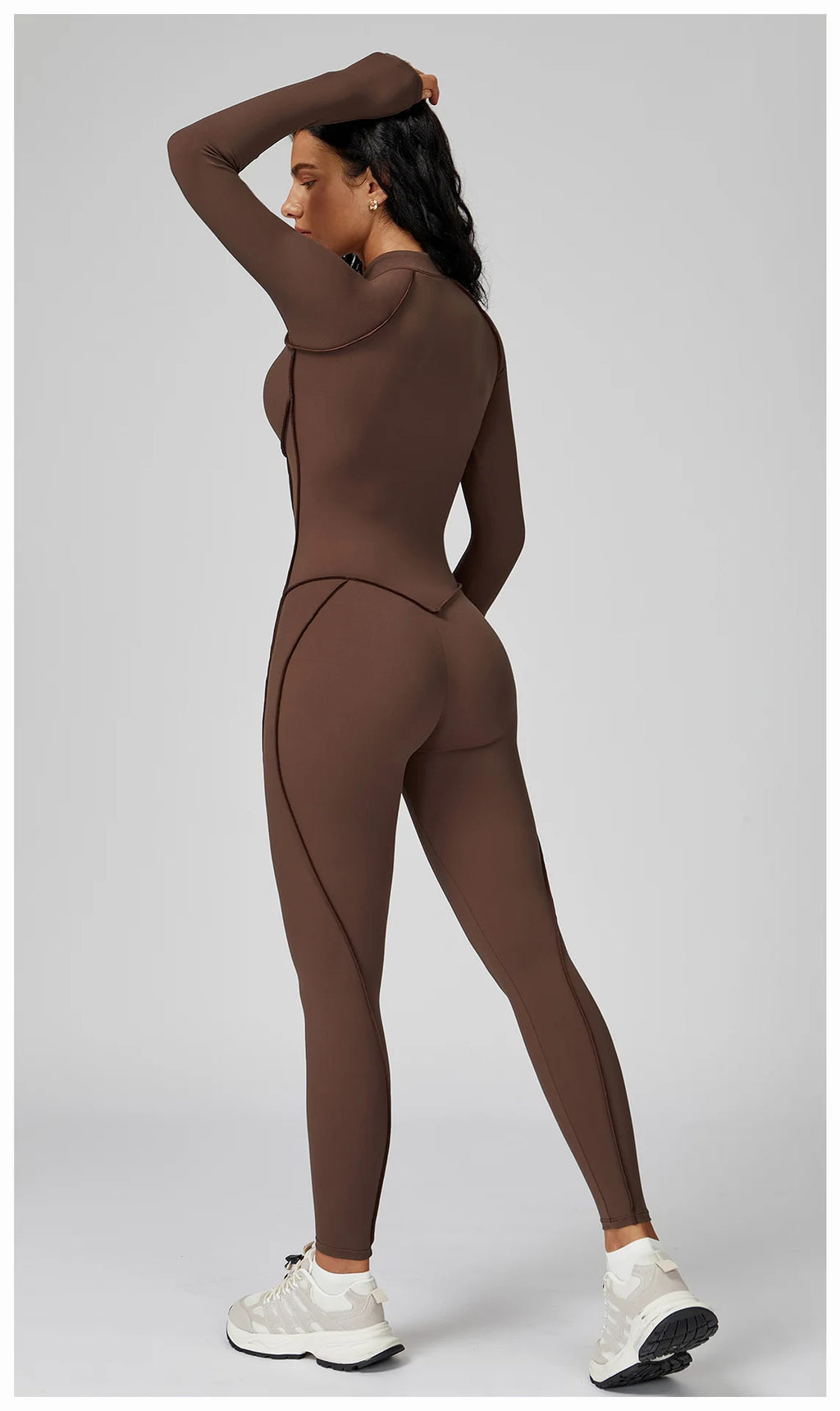 Body de yoga à manches longues survêtements pour femmes Combinaisons zippées de gym Entraînement sportif Haute intensité Fitness Collants une pièce Costume